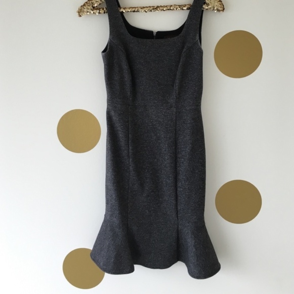 The Limited Gray Ruffle Fitted Dress